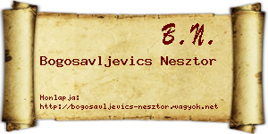 Bogosavljevics Nesztor névjegykártya